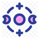 Moon Phases Crescent Half Moon Icon