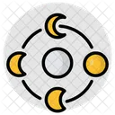 Moon Phases Crescent Half Moon Icon