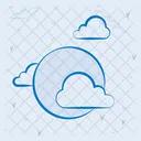 Moon With Cloud Cloud Weather Icon