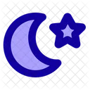 Moon With Star Clear Night Moon Night Icon