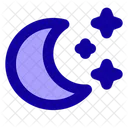 Moon With Stars Evening Nighttime Icon