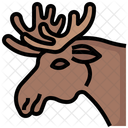 Moose Icon - Download in Colored Outline Style