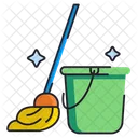 Mop Mop And Bucket Bucket Icon