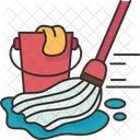 Mop Cleaning Floor Icon