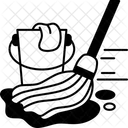 Mop Cleaning Floor Icon