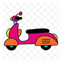 Vibrant Motor Scooter Illustration Scooter Moped Icon