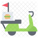 Moped Burger Delivery Burger Delivery Moped Icon