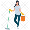 Mopping Girl Icon