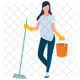 Mopping Girl  Icon