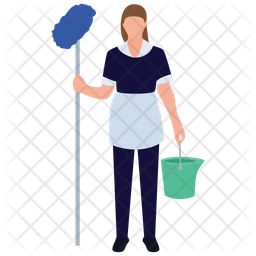 Mopping Girl Icon