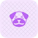 Mops grinsend schielend  Symbol