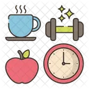 Morgenroutine Tagesablauf Tagesablauf Symbol