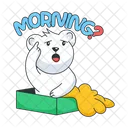 Morning Bear Character Cute Bear Icon