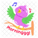 Morning Bird Cute Bird Bird Singing Icon