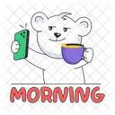 Morning Selfie Bear Selfie Good Morning 아이콘