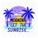 Morning View Palm Trees Scenery Icon