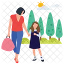 Morning Walk Outdoor Walking Family Time Icon