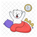 Morning Yawn Stretching Arms Wake Up Icon