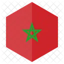 Morocco Flag Hexagon Icon
