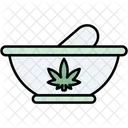 Mortero Cannabis Cannabidiol Icono