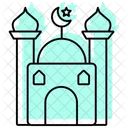 Mosque Color Shadow Thinline Icon Symbol