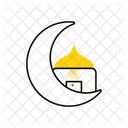 Mosque and crescent moon  Icon