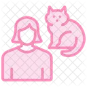 Mother And Cat Duotone Line Icon Icon