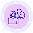 Mother And Cat Line Icon Icon