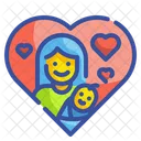 Mother And Child Love Mother Love Heart Icon