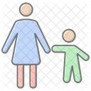 Mother And Child Silhouette Lineal Color Icon Icon