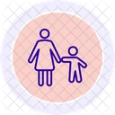 Mother And Child Silhouette Line Icon Icon