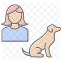 Mother And Dog Lineal Color Icon Icono