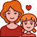 Mother And Girl Child Family Icon