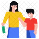 Shopping Mother And Son Family Icon
