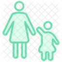 Mother And Teenager Icon Duotone Line Icon Icono