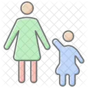 Mother And Teenager Icon Lineal Color Icon Icono