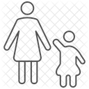 Mother And Teenager Icon Thinline Icon Icon