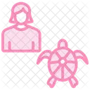 Mother And Turtle Duotone Line Icon Icon