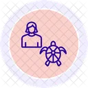 Mother And Turtle Line Icon Icon