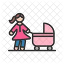 Mother Walking Baby Child Kid Icon
