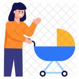 Mother With Stroller  Icon