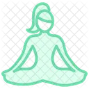 Motherhood Yoga Pose Duotone Line Icon Icon