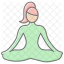 Motherhood Yoga Pose Lineal Color Icon Icon