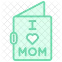 Mothers Day Card Duotone Line Icon Icon