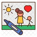 Mothers Day Drawing  Icon