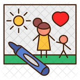 Mothers Day Drawing  Icon