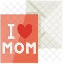 Mothers Day Greeting Card I Love Mom Mothers Day Icon