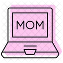 Mothers Laptop Color Shadow Thinline Icon Icon