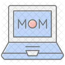 Mothers Laptop Lineal Color Icon Icon