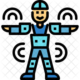 Motion Tracking Icon - Download in Colored Outline Style